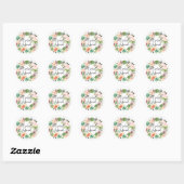 Boho Succulenten Bloemenkrans Zomer Baby Shower Ronde Sticker (Vel)