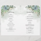 Boho succulents eucalyptus gold lijst bruiloft (Achterkant)