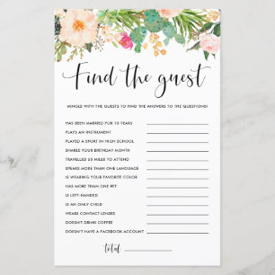 Boho Succulents Floral Vind het Gastenspel