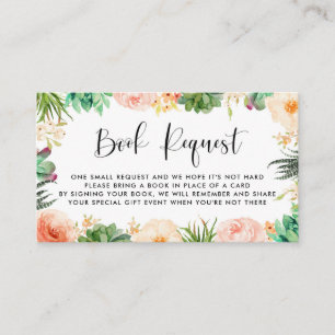 Boho Succulents Floral Wreath Book Request Kaart