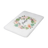 Boho Succulents Floral Wreath Personalized Badmat (Gekanteld)