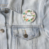 Boho Succulents Floral Wreath Personalized Ronde Button 5,7 Cm (In situ)