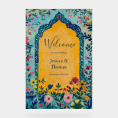 Boho Summer Blue Floral Wedding Welcome (Recto)