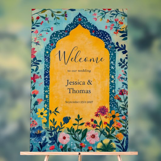 Boho Summer Blue Floral Wedding Welcome (Neutre)