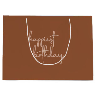 Boho Summer Brown Terracotta Trendy Happy Birthday Groot Cadeauzakje