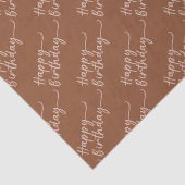 Boho Summer Brown Terracotta Trendy Happy Birthday Tissuepapier (Detail)