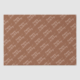 Boho Summer Brown Terracotta Trendy Happy Birthday Tissuepapier