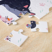 Boho Summer Cute Cats Green Cactus Legpuzzel (Zijkant)