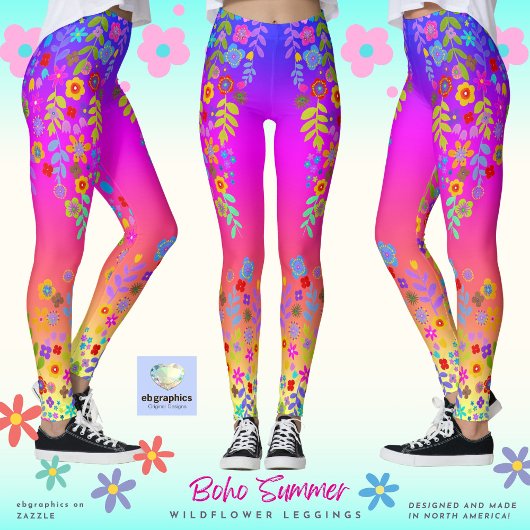 Boho Summer Fleur sauvage Leggings