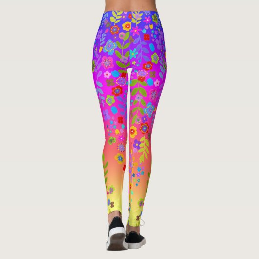 Boho Summer Fleur sauvage Leggings (Dos)