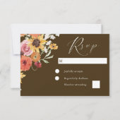 Boho Summer Floral Modern Wedding RSVP Kaartje (Voorkant)