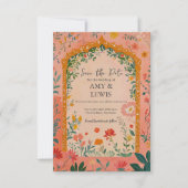 Boho Summer Pink Floral Save the Date Invitation (Devant)