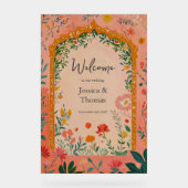 Boho Summer Pink Floral Wedding Welcome (Recto)