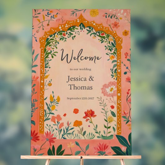Boho Summer Pink Floral Wedding Welcome (Neutre)
