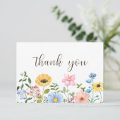 Boho Summer Wilde Bloemen Bedankkaart (Staand voorkant)