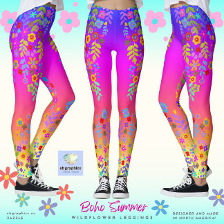 Boho Summer Wildflower Leggings