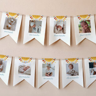 Boho Sun 1e verjaardag foto banner