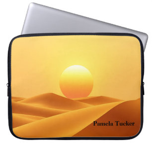 Boho Sun Abstract Aardetinten Amber Laptop Sleeve