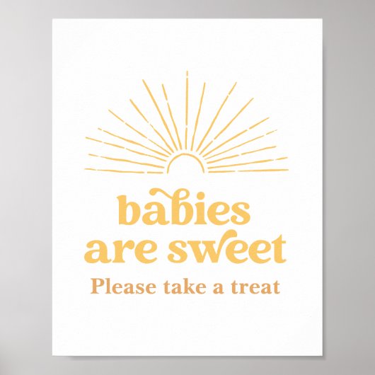 Boho Sun Baby shower Baby's zijn lief teken Poster (Voorkant)