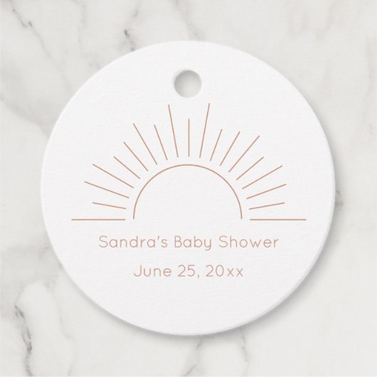 Boho Sun Baby shower Bedankjes Labels (Voorkant)