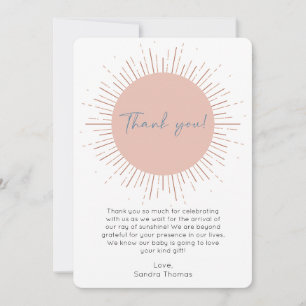 Boho Sun Baby Shower Bedankkaart Kaart