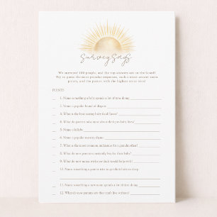 Boho Sun Baby Shower Jeu Sondage Dit Carte de Jeu