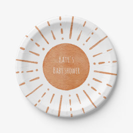 Boho Sun Baby shower Papieren Bordje