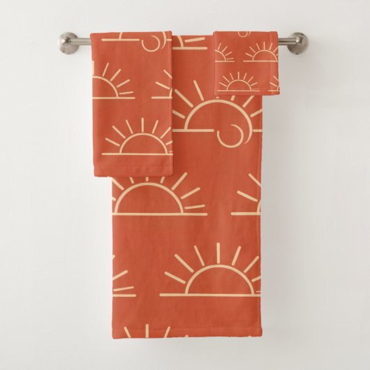 Boho Sun Bathroom Towel Set (En situation)