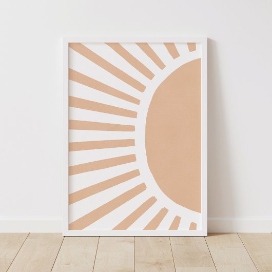 Boho Sun Boho Nursery Decor Wall Art Poster