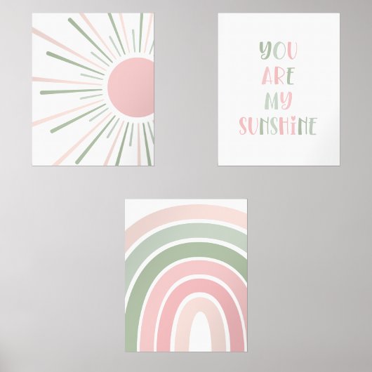 Boho Sun Citation Rainbow Kids Room (Recto)