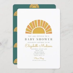 Boho Sun Colorful Baby shower Kaart
