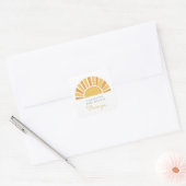Boho Sun Colorful Baby shower Vierkante Sticker (Envelop)