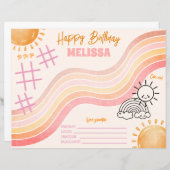 Boho Sun Girls Coloring Activity Page (Voorkant / Achterkant)