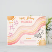 Boho Sun Girls Coloring Activity Page (Staand voorkant)