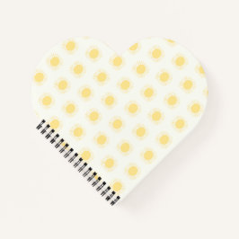 Boho Sun Heart-vormige laptop in geel formaat Notitieboek