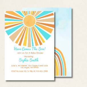 Boho Sun, hier komt de zoon, Retro Rainbow Kaart