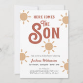 Boho Sun hier komt het Son baby shower Kaart (Voorkant)