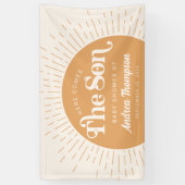 Boho Sun Hier komt het Son Baby shower Spandoek (Verticaal)