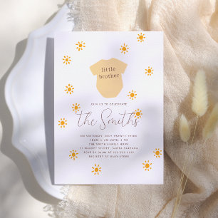 Boho Sun Little Brother Sunshine Baby shower Kaart