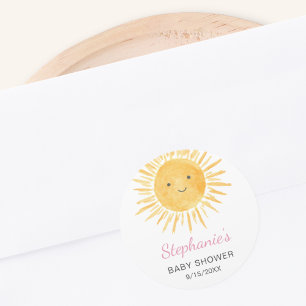 Boho Sun Meisjes Baby Borrel Ronde Sticker