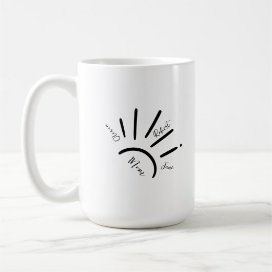 Boho Sun Mom Nom de l'enfant Sun Rays Mug (Gauche)