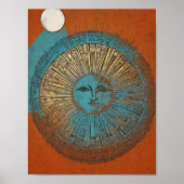Boho Sun Moon Afdrukbare Wall Art Poster (Voorkant)