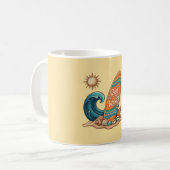 Boho Sun, Moon, and Ocean Wave Aesthetic Mug (Devant gauche)