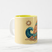 Boho Sun, Moon, and Ocean Wave Aesthetic Mug (Devant gauche)