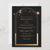 Boho Sun Moon Astronomy Budget QR Code Wedding Kaart (Voorkant)