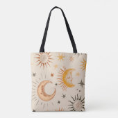 Boho Sun & Moon Canvas tas – Celestial (Achterkant)