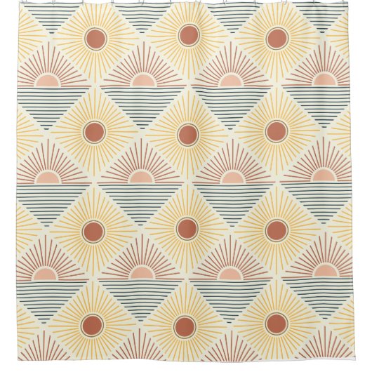 Boho Sun Pattern Douchegordijn (Voorkant)