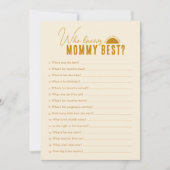 Boho Sun qui connaît maman Baby shower carte de je (Devant)