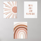 Boho Sun Quote Rainbow Kinder kamer Muurkunst Sets (Voorkant)