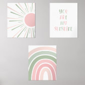 Boho Sun Quote Rainbow Kinder kamer Muurkunst Sets (Voorkant)